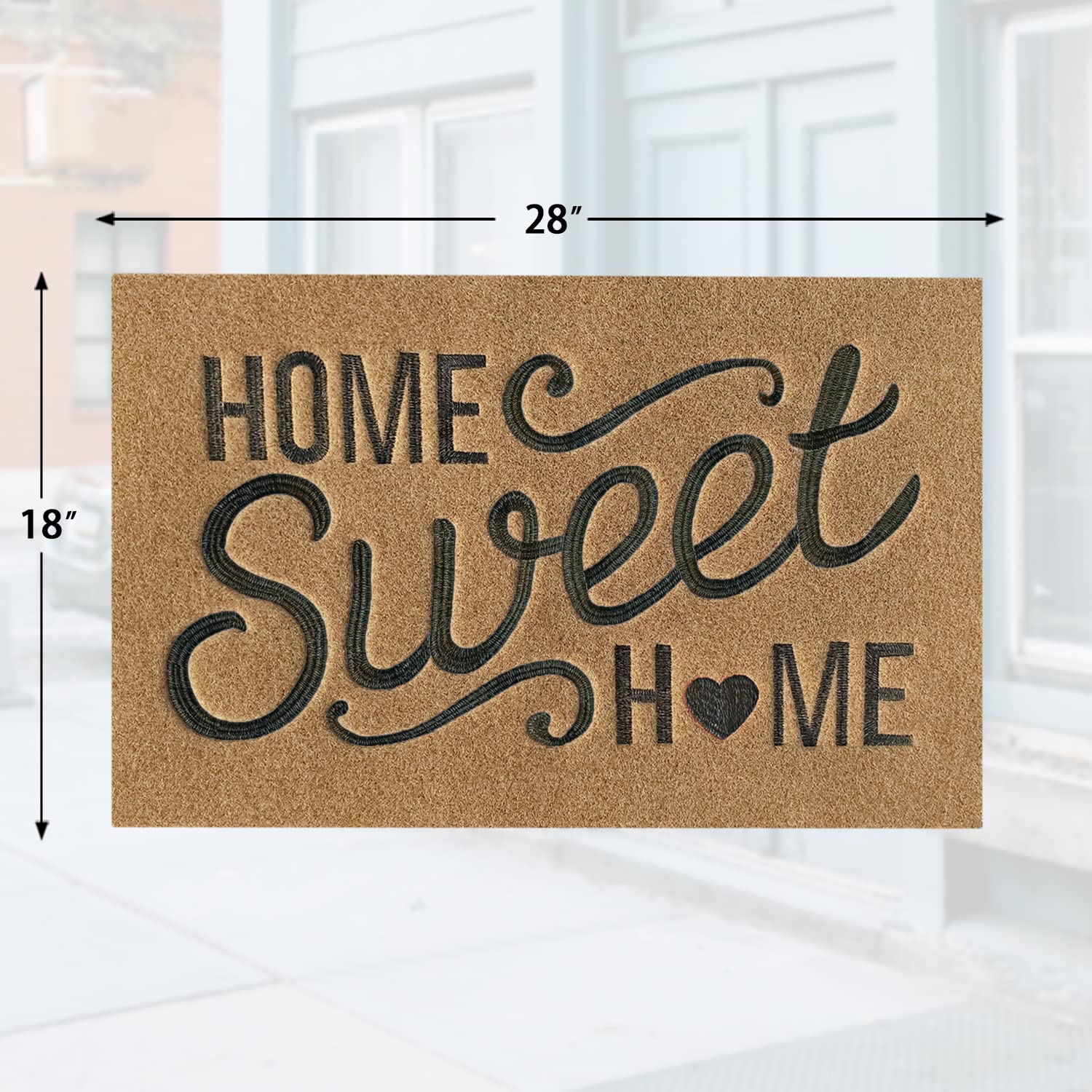 Aazzkang Brown Welcome Mats For Front Door Home Sweet Home Door Mat Outdoor Indoor With Non Slip Rubber Backing Easy To Clean Ou